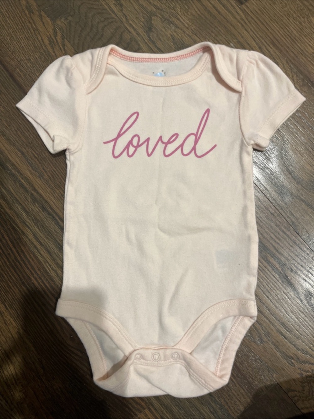 cloud island Pale Pink 'Loved' Short Sleeve Bodysuit